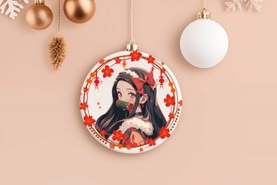 Christmas Kids Nezuko Demon Slayer Ceramic Ornament - Anime Ornaments