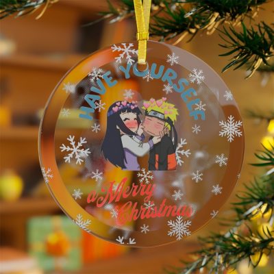 Romantic Anime Couple Glass Naruto Ornament - Anime Ornaments